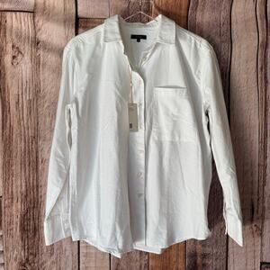 Quince Organic Cotton Relaxed Oxford Shirt M White NWT Minimalist Classic Work